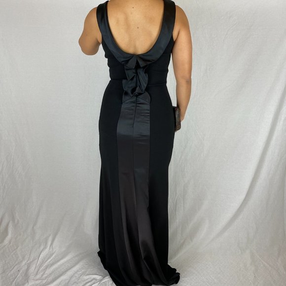 Vince Camuto Black Back Ruffle Evening Gown - Picture 1 of 8
